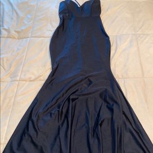 Black mermaid fitted dress